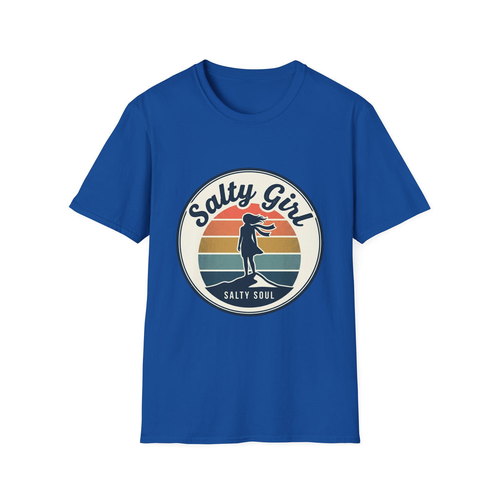 Salty Girl Retro Beach Sunset Graphic Tee