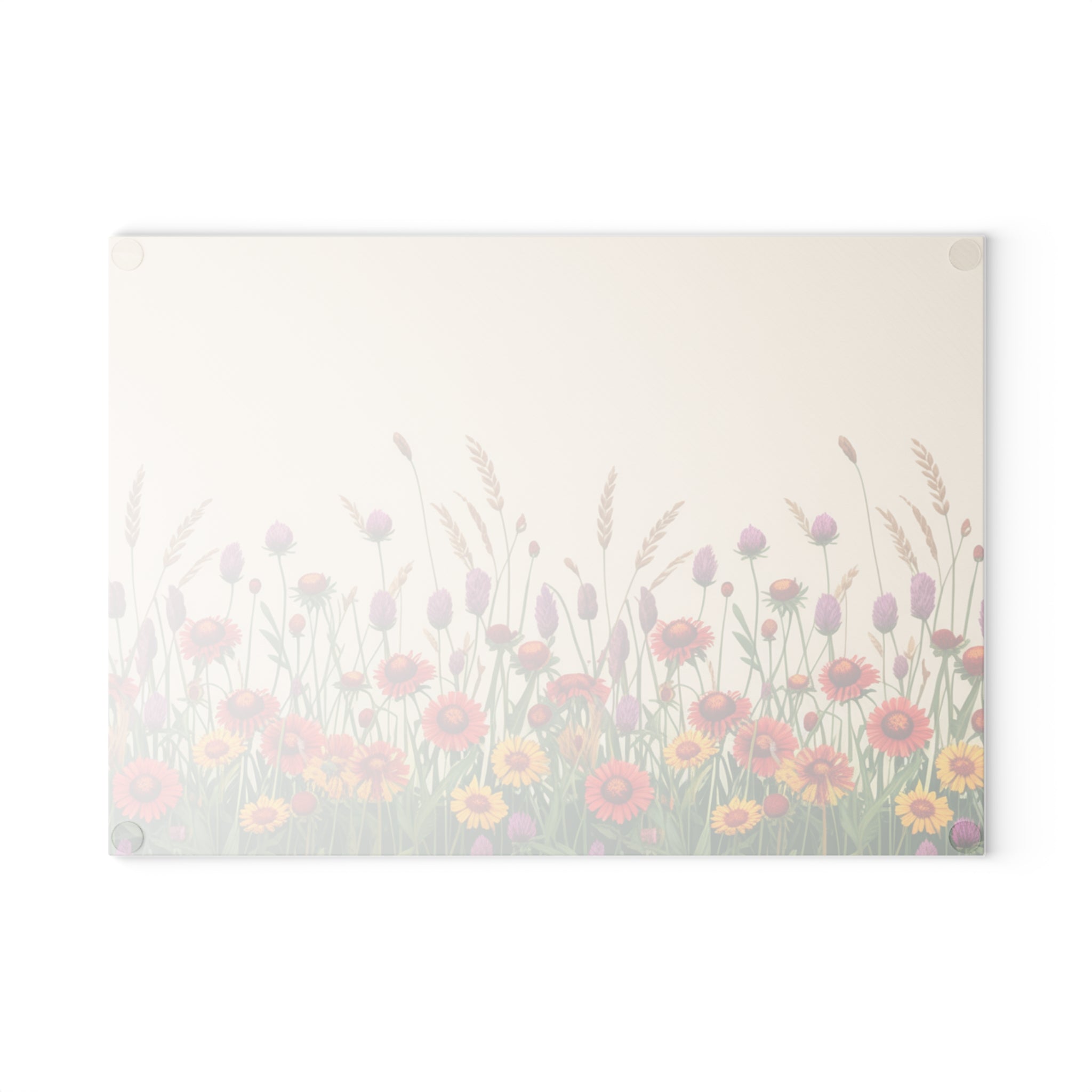 Wildflower Meadow Glass Cutting Board | Floral Kitchen Decor