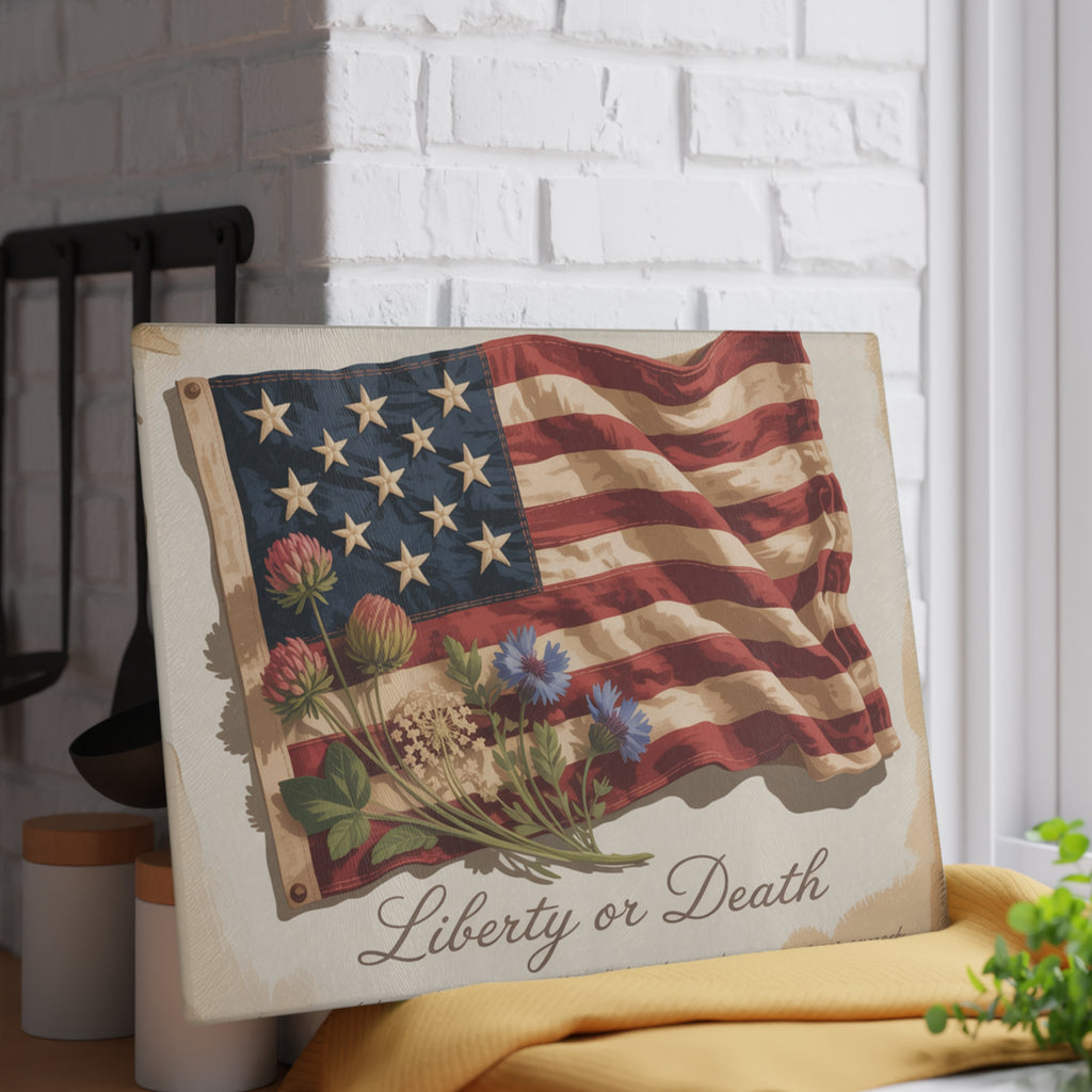 Liberty or Death flag cutting board | Glass Cutting Board