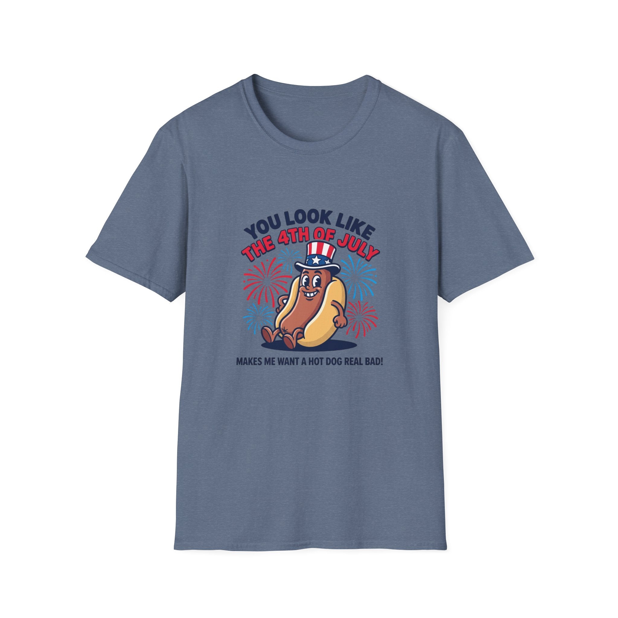 4th of July Hot Dog T-Shirt — "You Look Like The 4th of July" Patriotic BBQ Tee