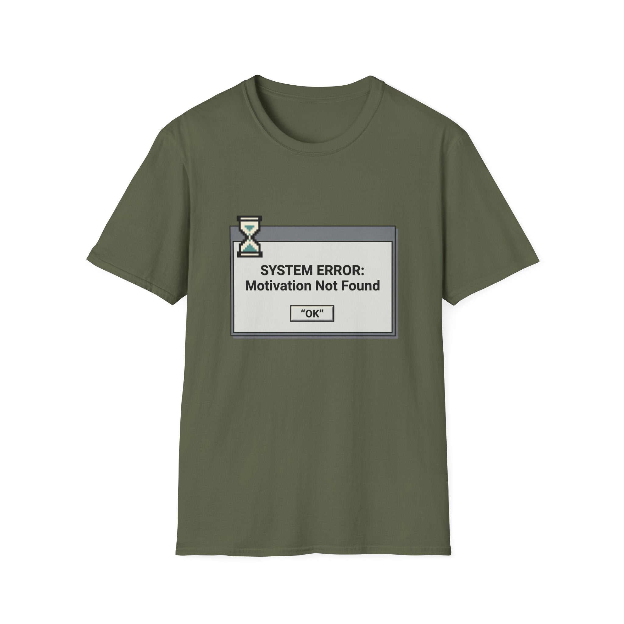 System Error Motivation Not Found Retro Computer Tee
