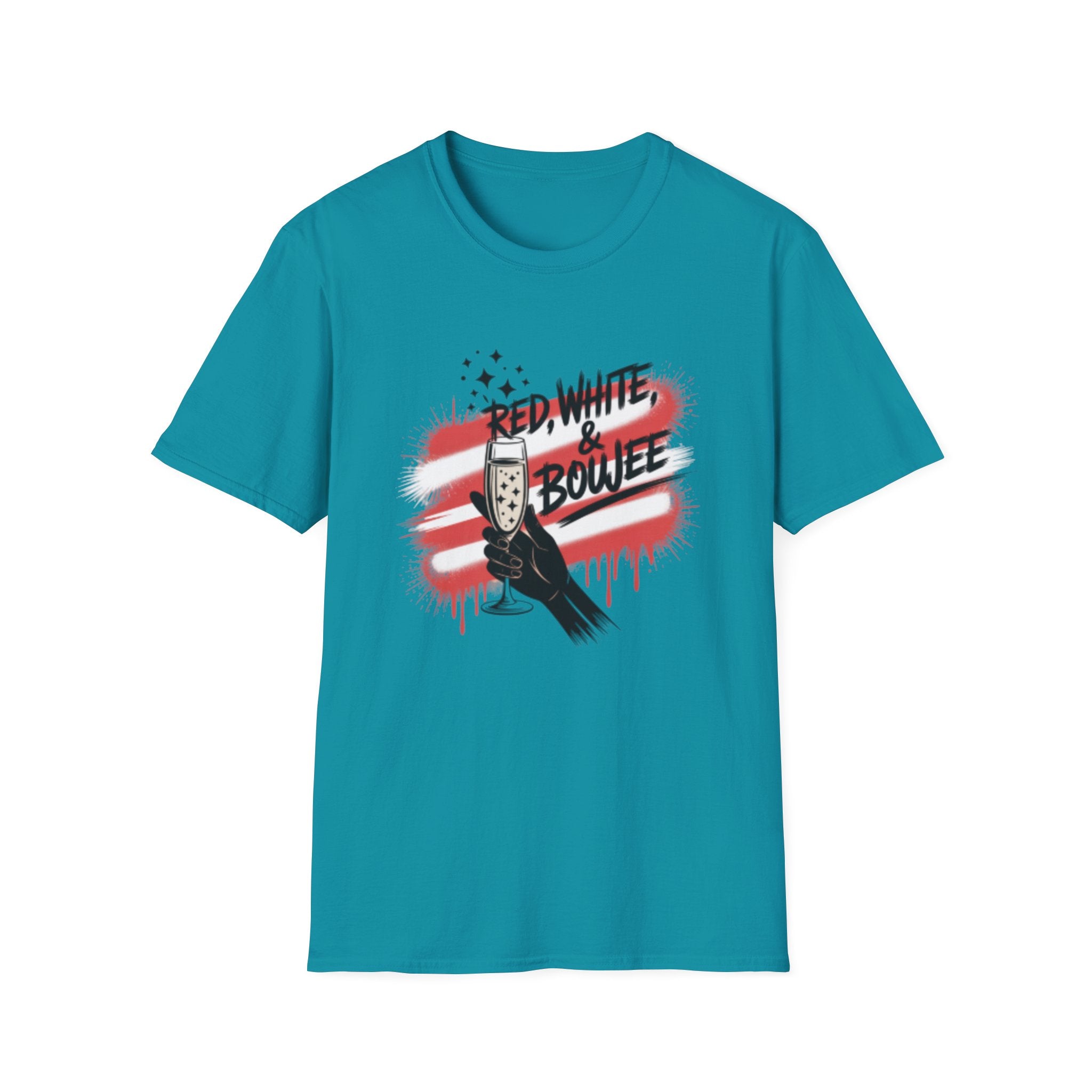 Red, White & Boujee T-Shirt | Patriotic Sparkle Champagne Graphic