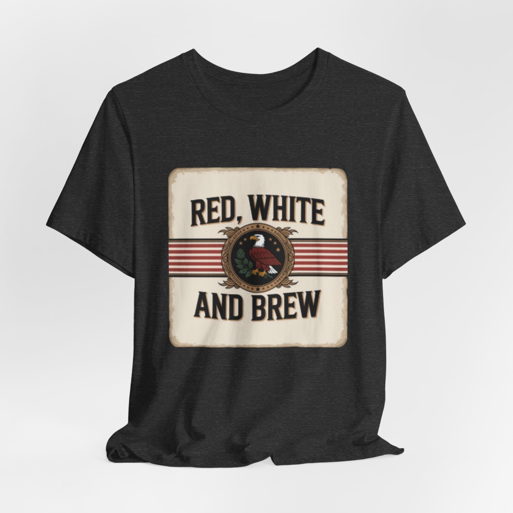Red, White and Brew Tee - Patriotic Beer Graphic T-Shirt for 4th of July
