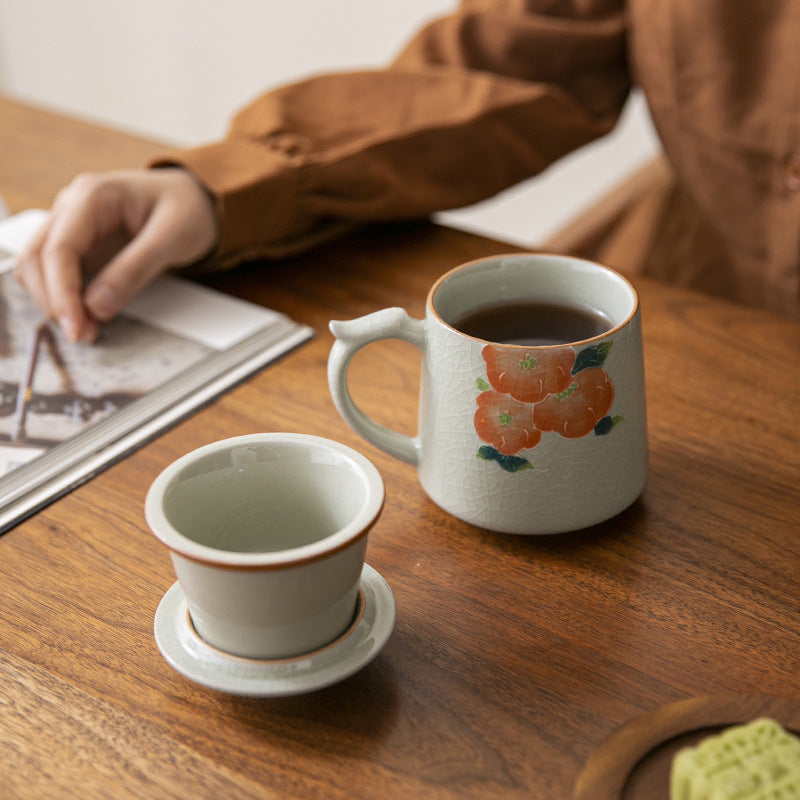 Ge Kiln Persimmon Pattern Ceramic Mug