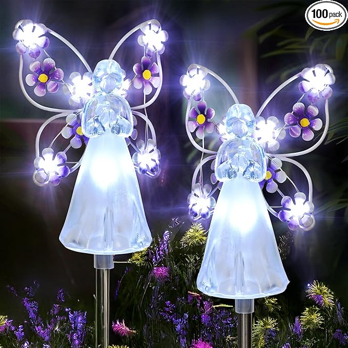 Solar Angel Cemetery Lights (Set of 2)