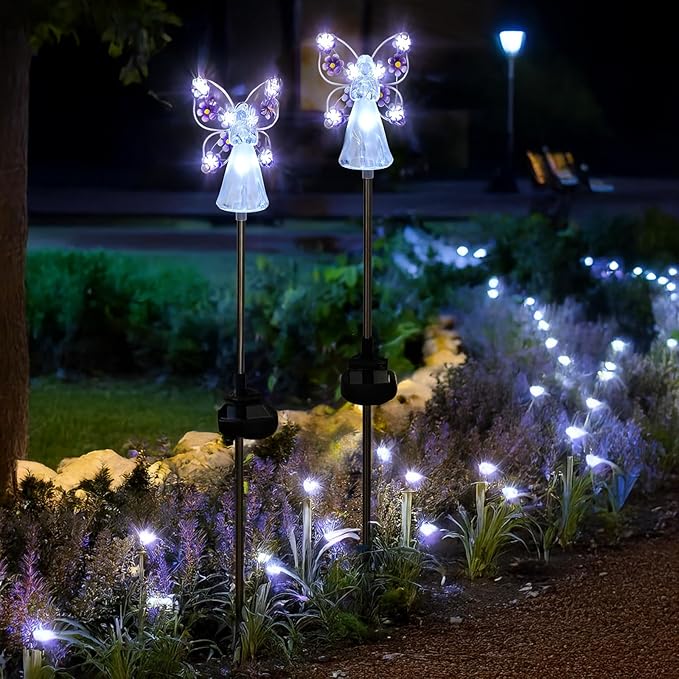 Solar Angel Cemetery Lights (Set of 2)