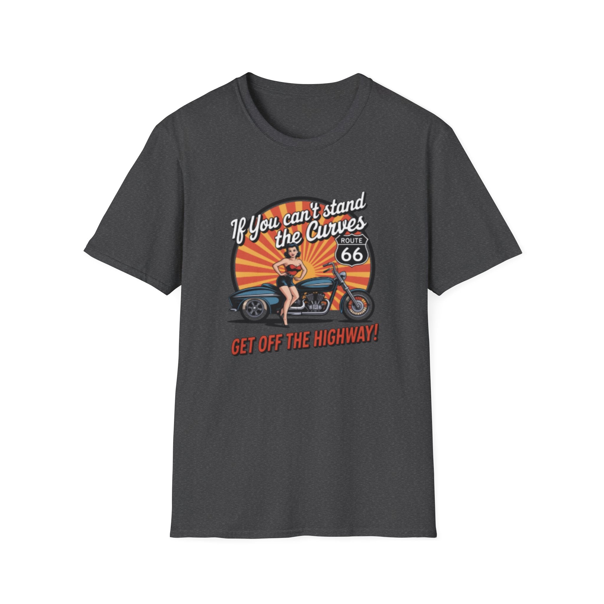 Route 66 Motorcycle Tee — "If You Can't Stand the Curves" Retro Biker T-Shirt
