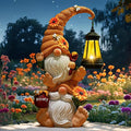Large Solar Double Gnome Statue | Outdoor Lawn & Patio Decor