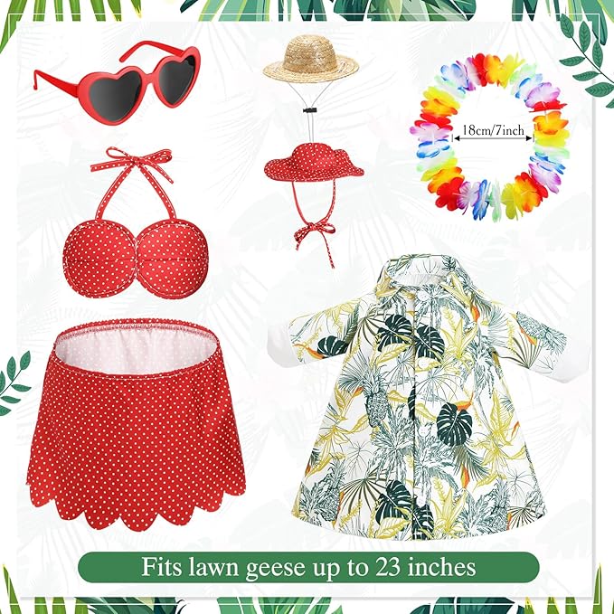 Hawaiian Luau Goose Outfit – Dot Bikini, Set of 2