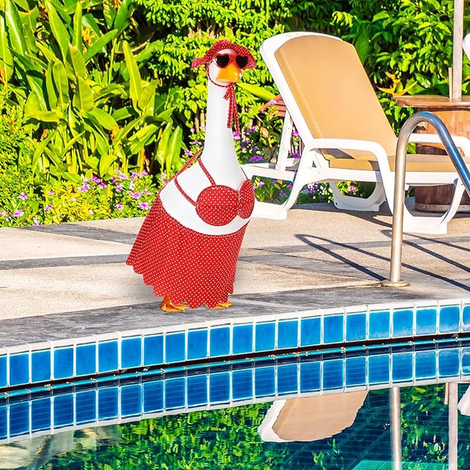 Hawaiian Luau Bikini Goose Outfit with Sunglasses – Red