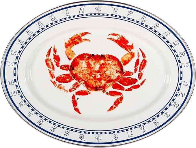 Golden Rabbit Enamelware 12 x 16" Oval Platter – Crab House