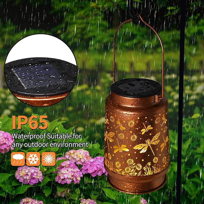 Solar Dragonfly Hanging Lantern | Outdoor Garden Decor