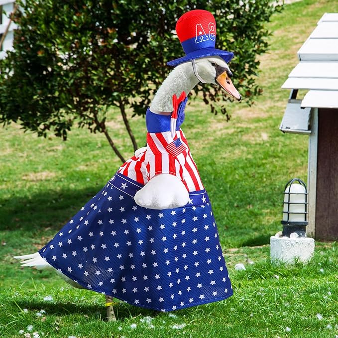 Patriotic American Flag Porch Goose Outfit
