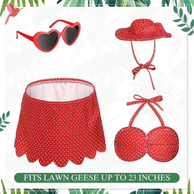 Hawaiian Luau Bikini Goose Outfit with Sunglasses – Red