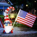 Patriotic 4th of July Solar Gnome Outdoor Figurine Light