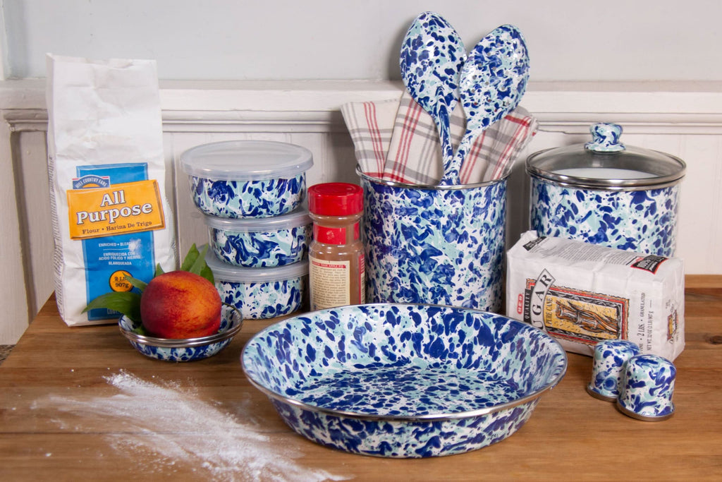 Golden Rabbit Enamelware 2-Piece Spoon Set – Ocean Swirl