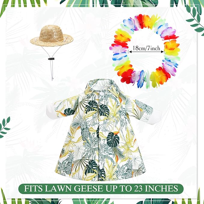 Hawaiian Luau Goose Outfit with Sunglasses – Fresh Floral Style