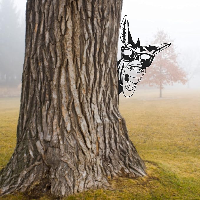 Peeping Donkey Metal Garden Fence Decor