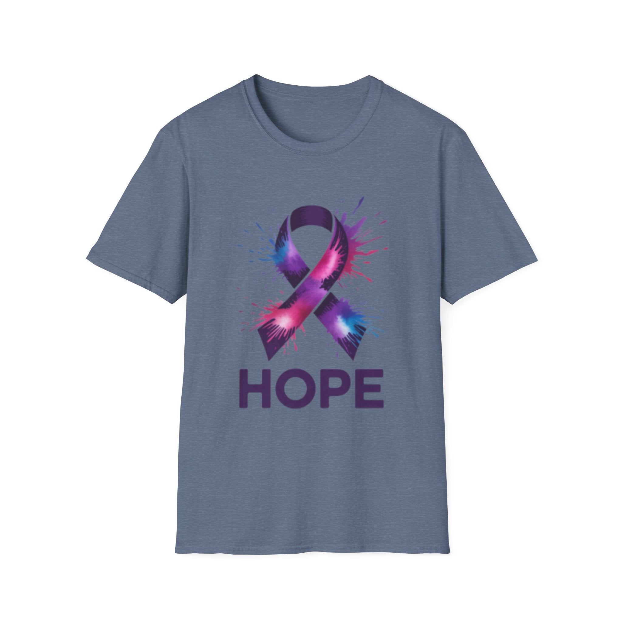Awareness Ribbon 'Hope' T-Shirt — Purple & Pink Cancer Support Tee