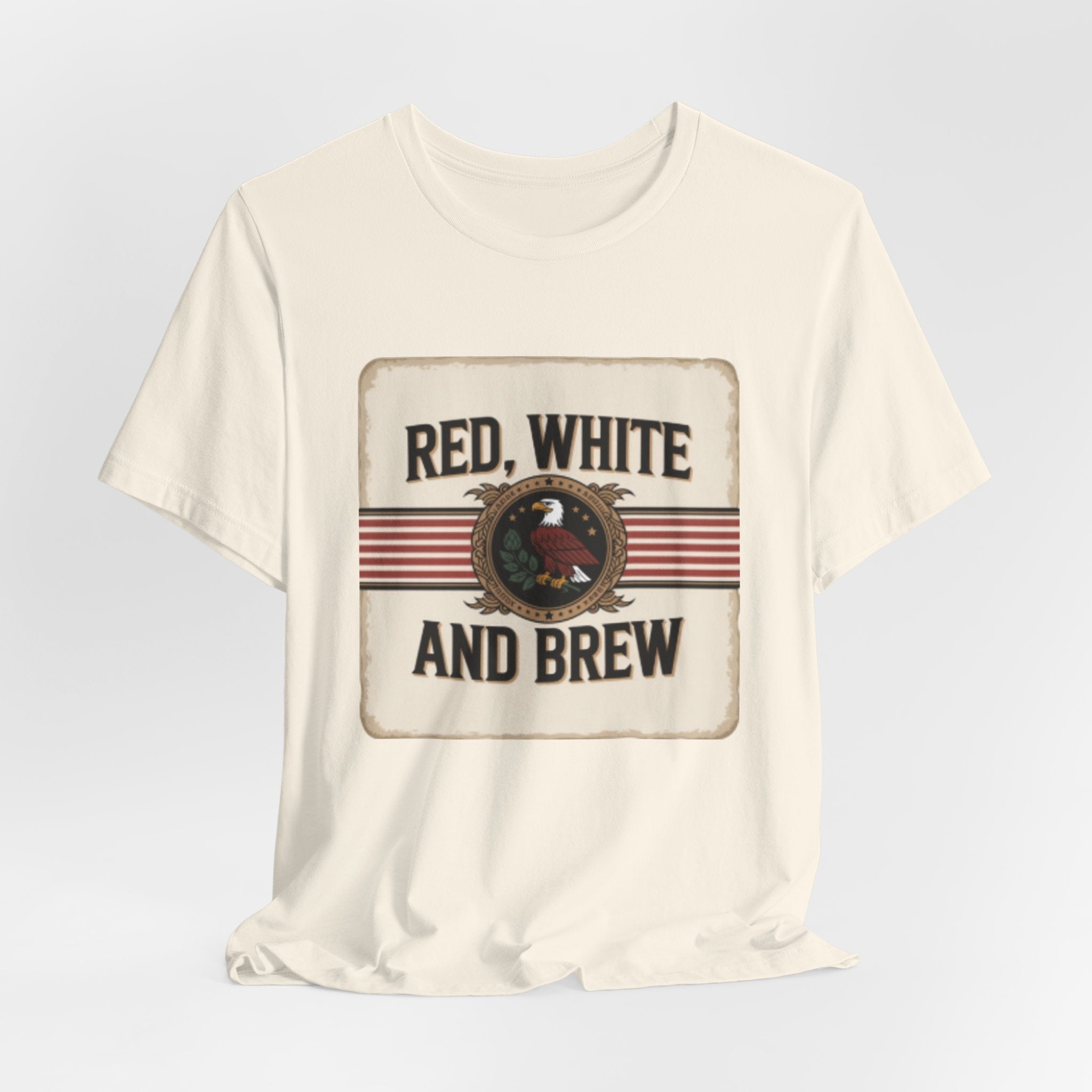 Red, White and Brew Tee - Patriotic Beer Graphic T-Shirt for 4th of July