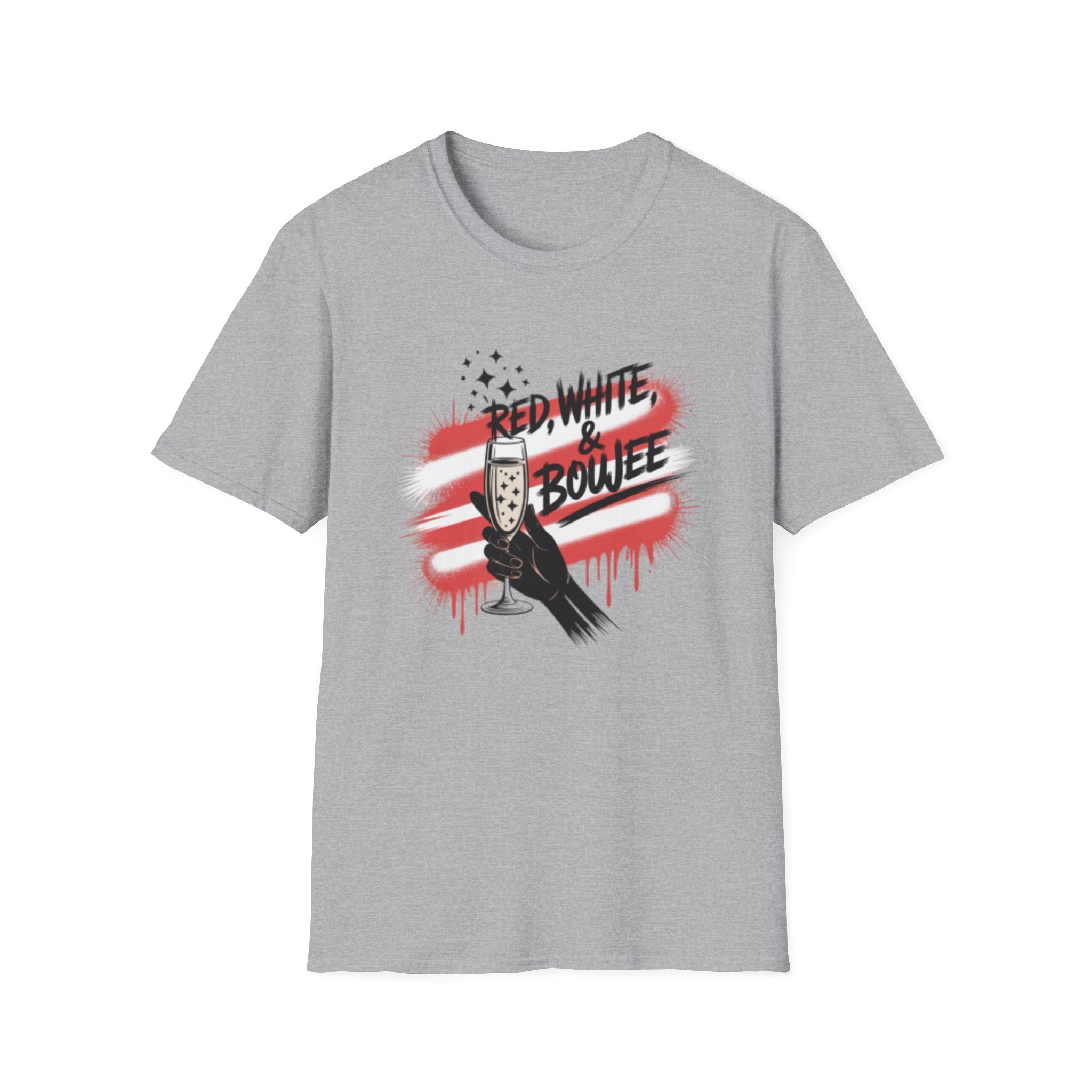 Red, White & Boujee T-Shirt | Patriotic Sparkle Champagne Graphic