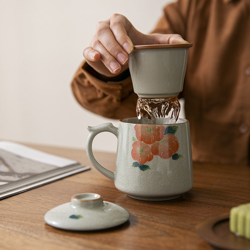 Ge Kiln Persimmon Pattern Ceramic Mug