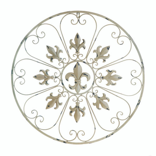 Circular Fleur-de-Lis Wall Decor – Iron Medallion Wall Art