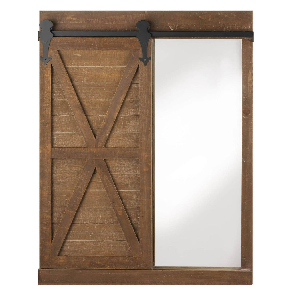 Chalkboard and Mirror with Barn Door