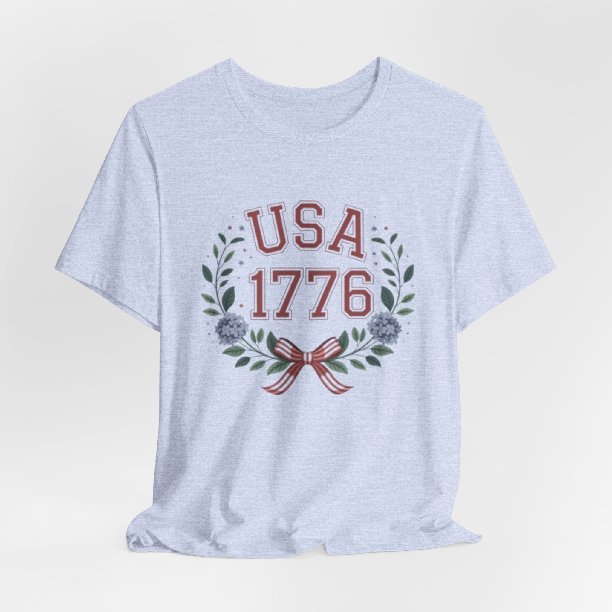USA 1776 Laurel Wreath Fourth of July Tee | Patriotic Independence Day Shirt