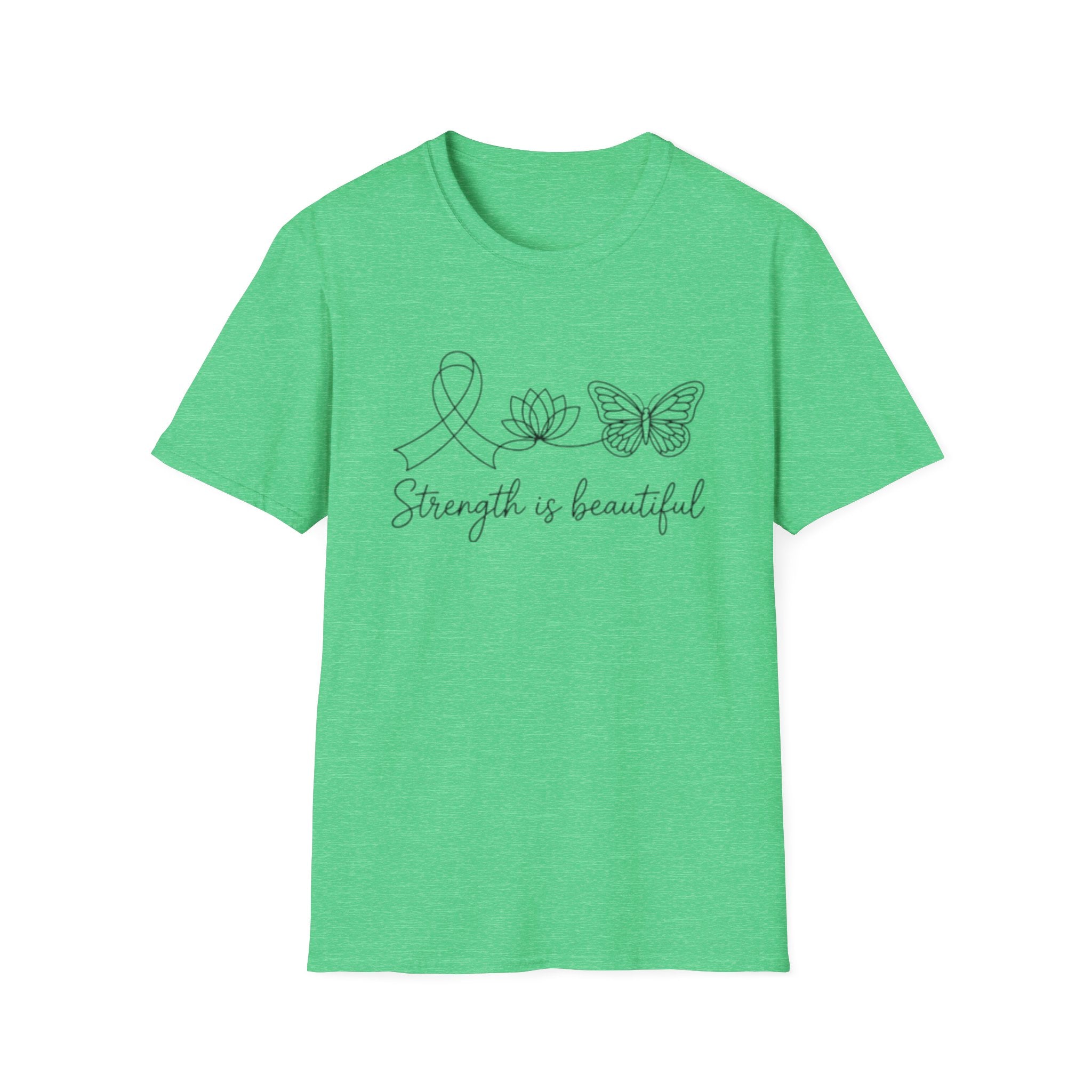 Strength Is Beautiful T-Shirt — Ribbon Lotus Butterfly Awareness Tee