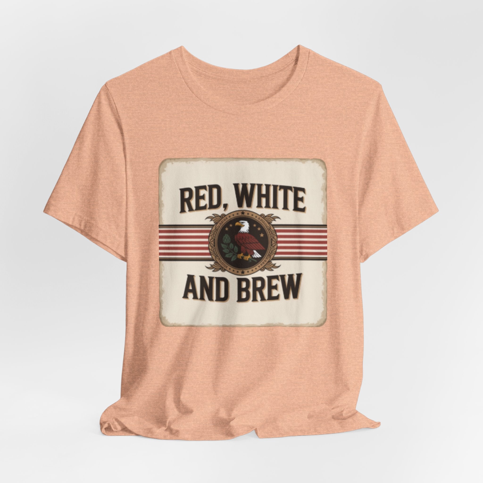 Red, White and Brew Tee - Patriotic Beer Graphic T-Shirt for 4th of July