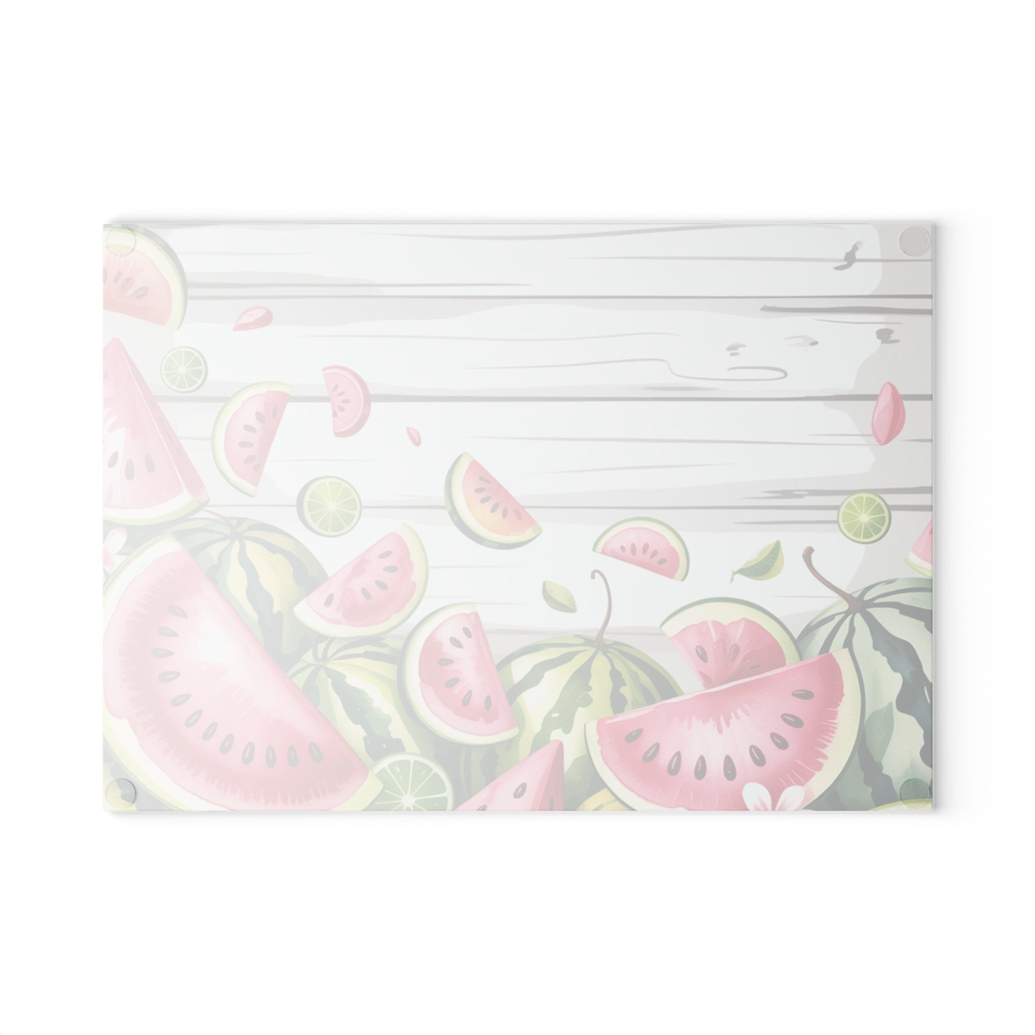 Watercolor Watermelon Glass Cutting Board | Summer Fruit Kitchen Board