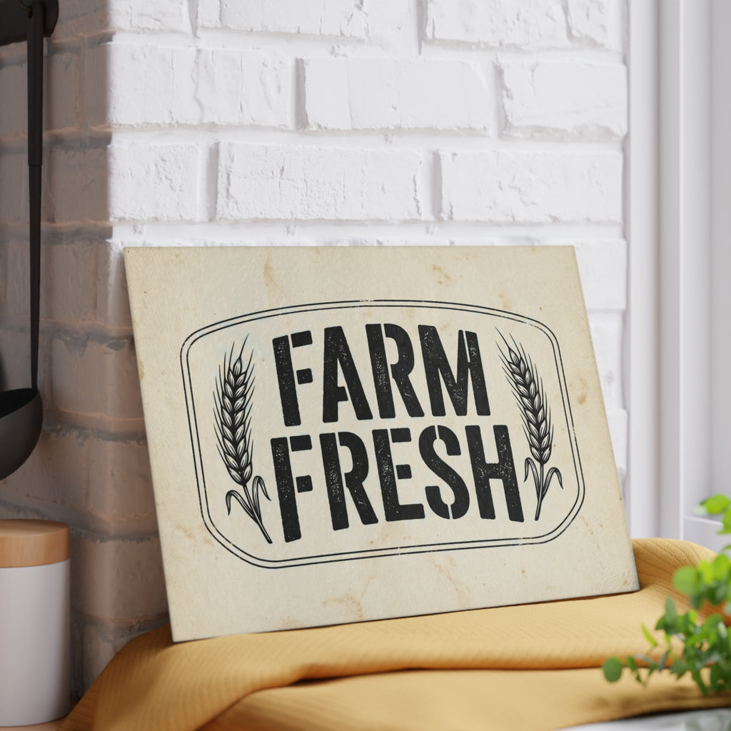 Farm Fresh Glass Cutting Board | Rustic Kitchen Decor