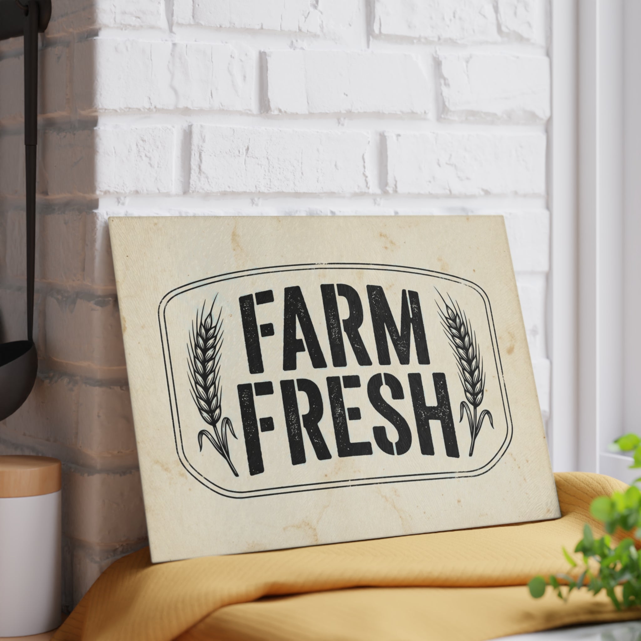 Farm Fresh Glass Cutting Board | Rustic Kitchen Decor