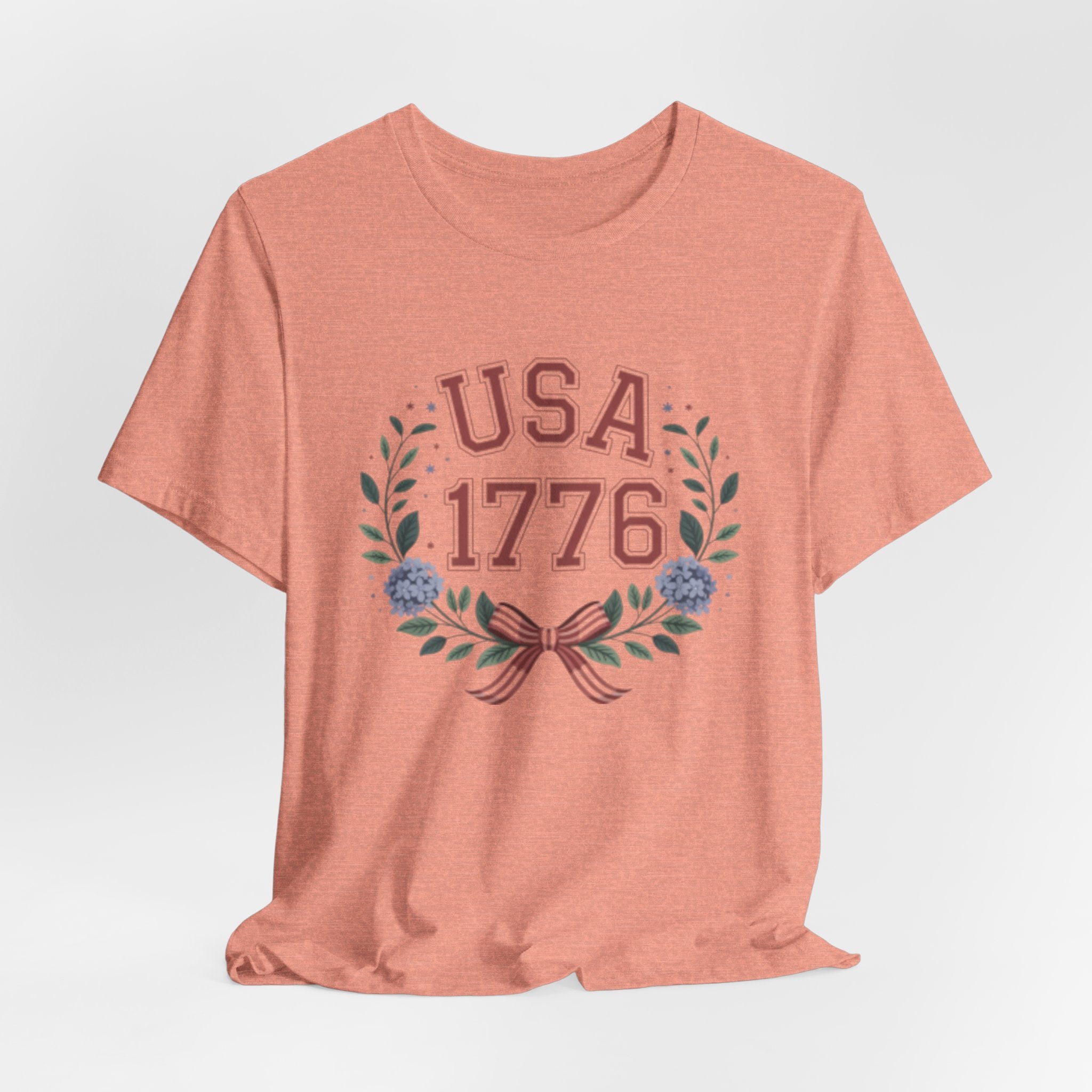 USA 1776 Laurel Wreath Fourth of July Tee | Patriotic Independence Day Shirt