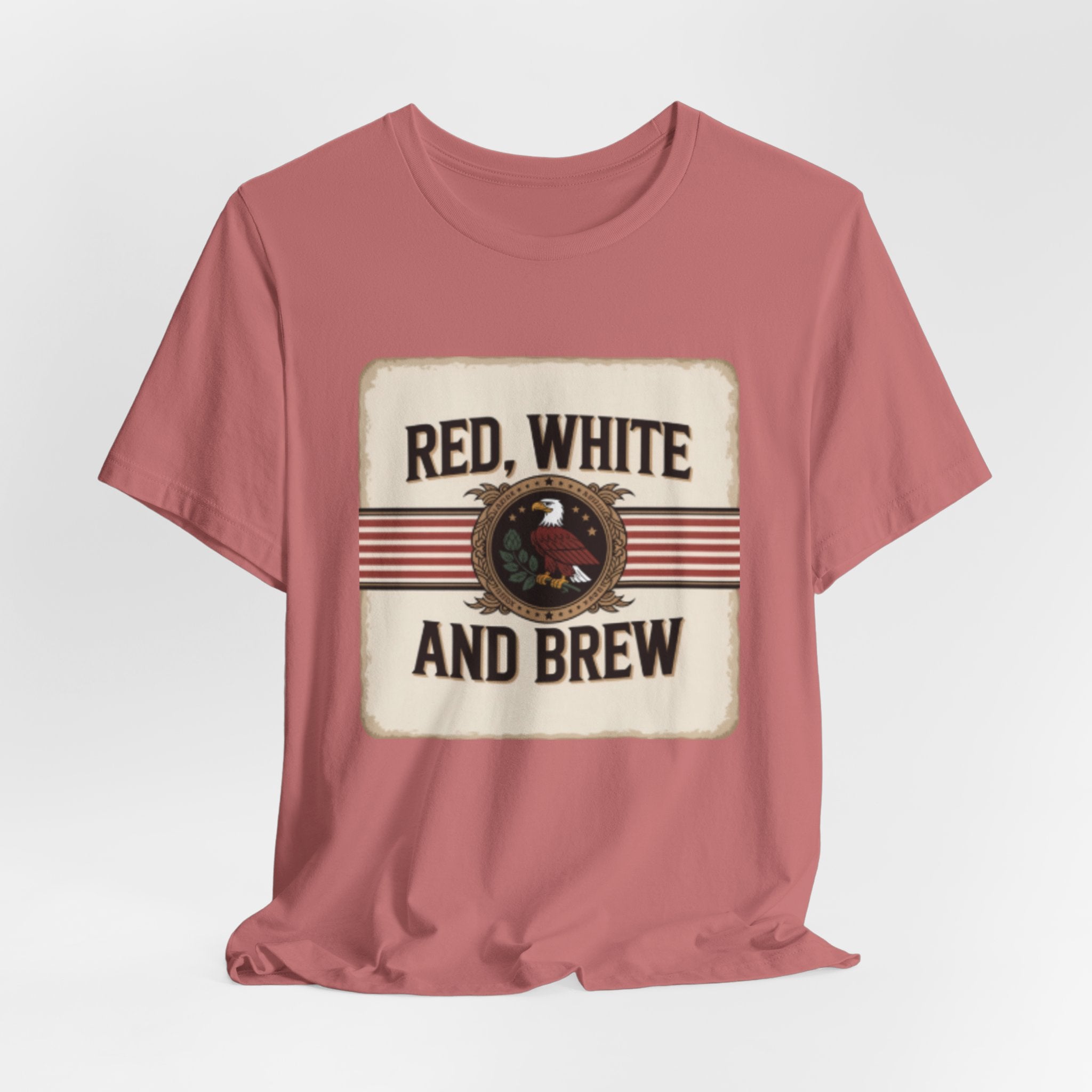 Red, White and Brew Tee - Patriotic Beer Graphic T-Shirt for 4th of July