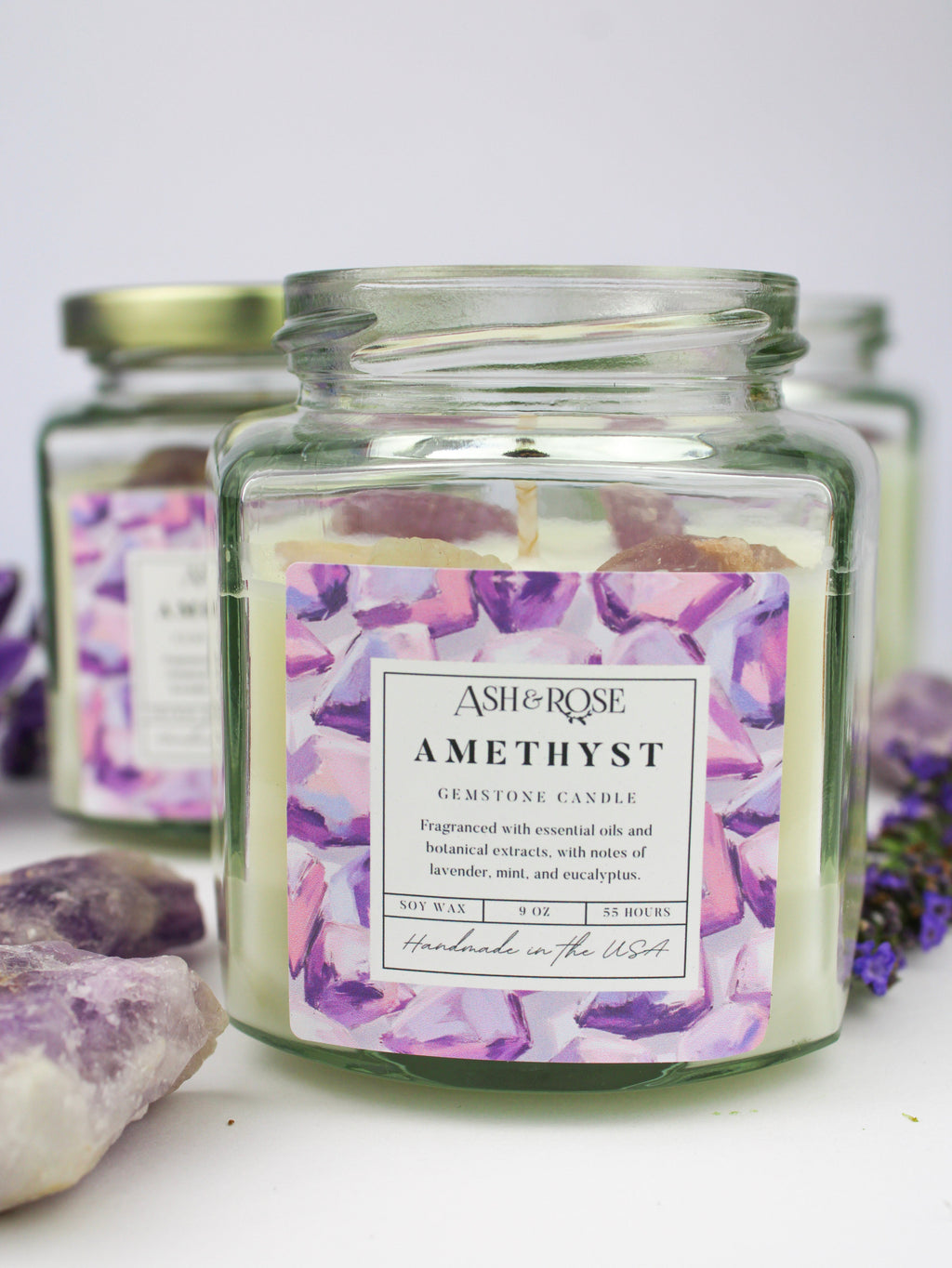 Crystal Candle – Gemstone Soy Wax Candle