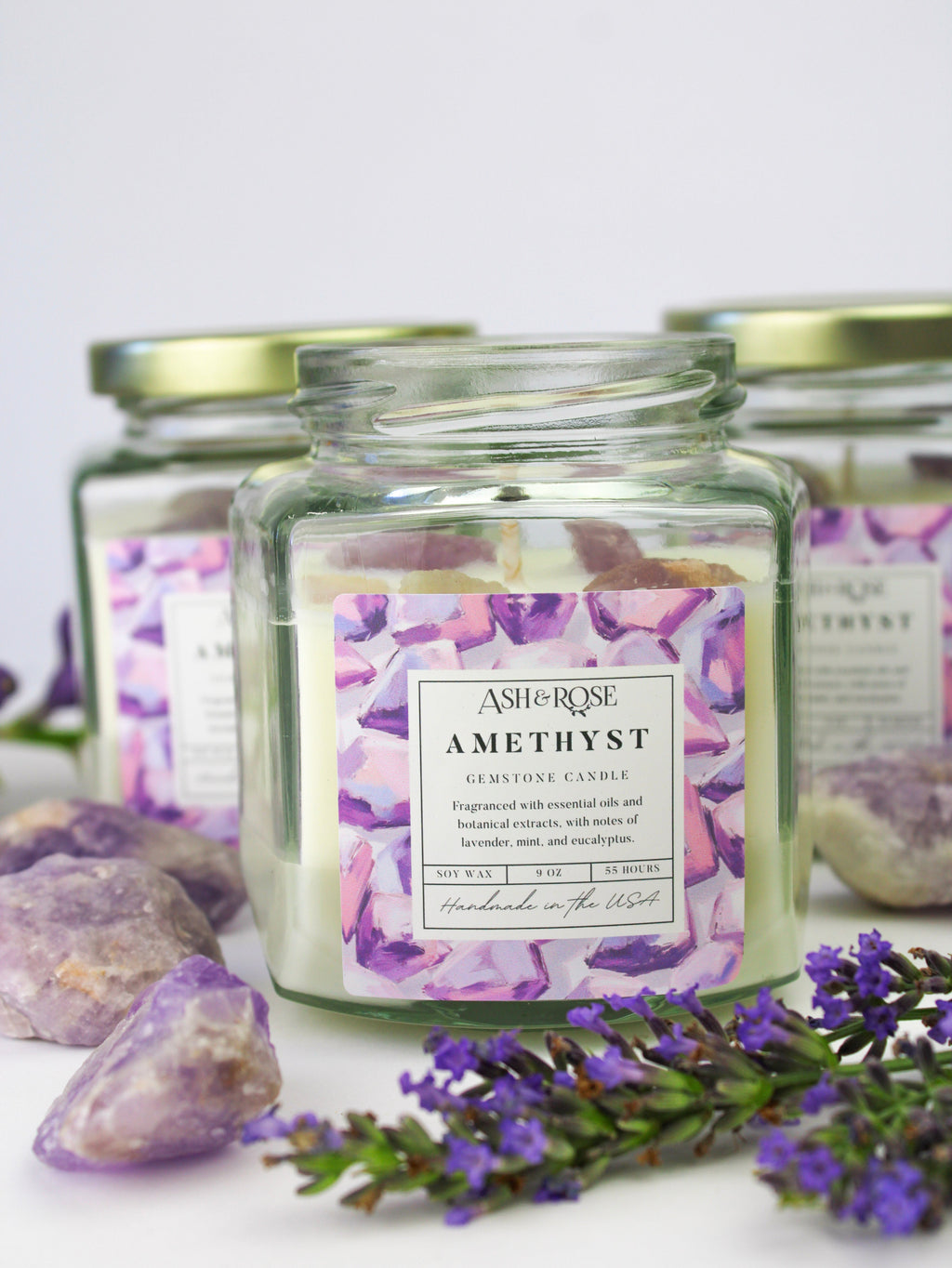 Crystal Candle – Gemstone Soy Wax Candle