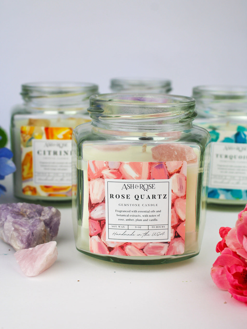 Crystal Candle – Gemstone Soy Wax Candle