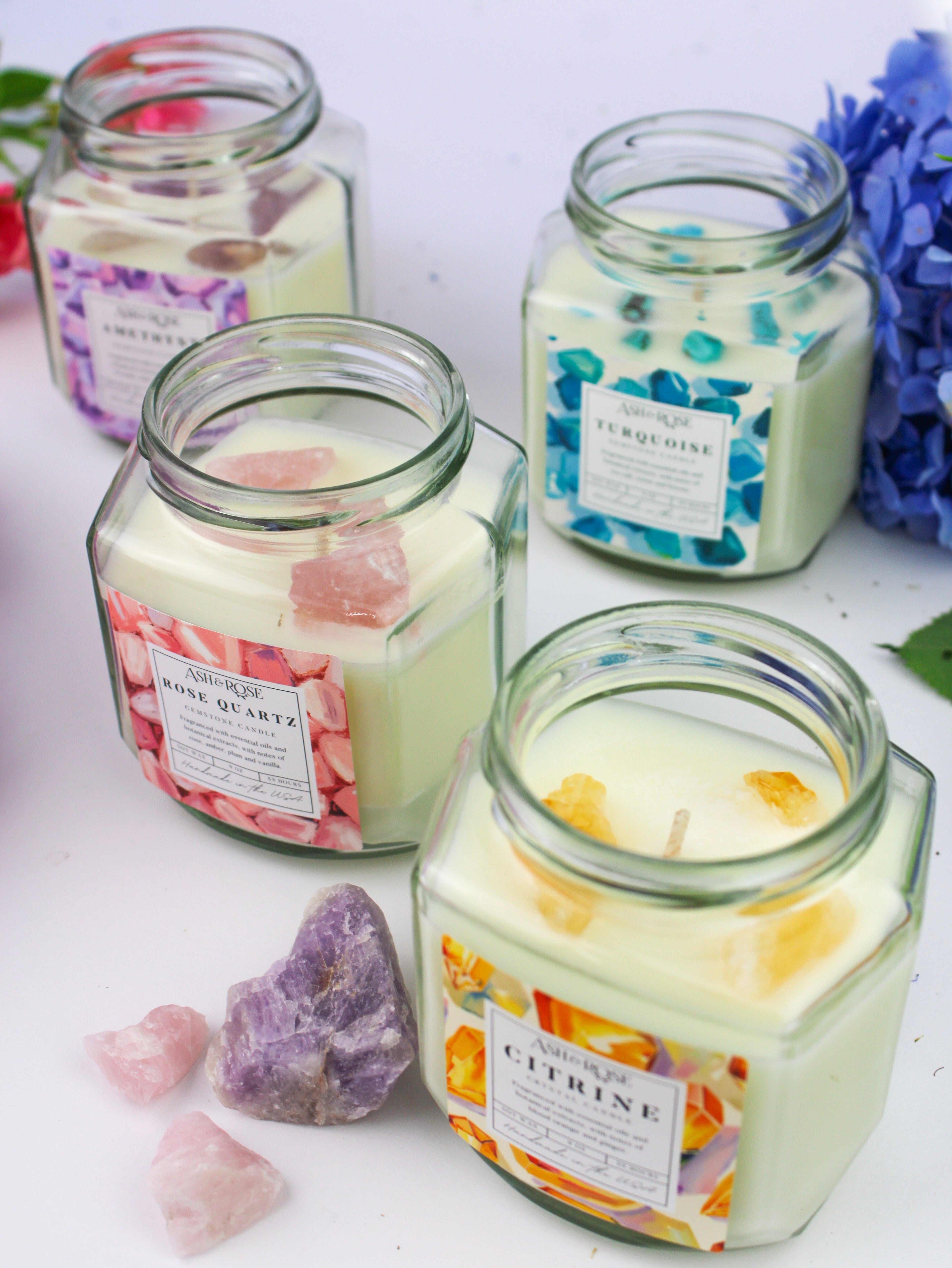 Crystal Candle – Gemstone Soy Wax Candle