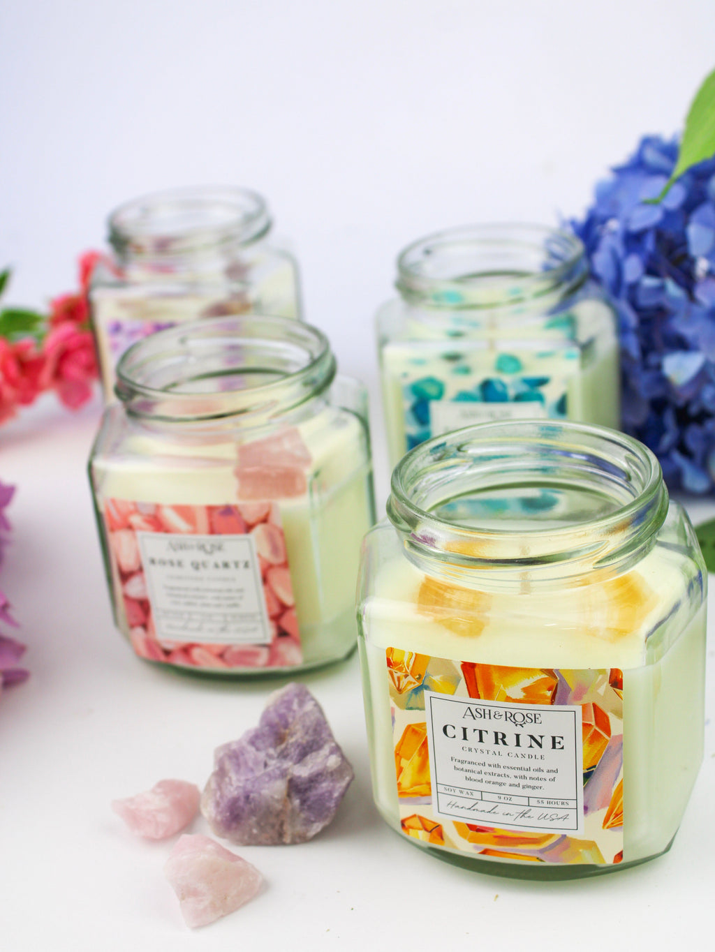 Crystal Candle – Gemstone Soy Wax Candle