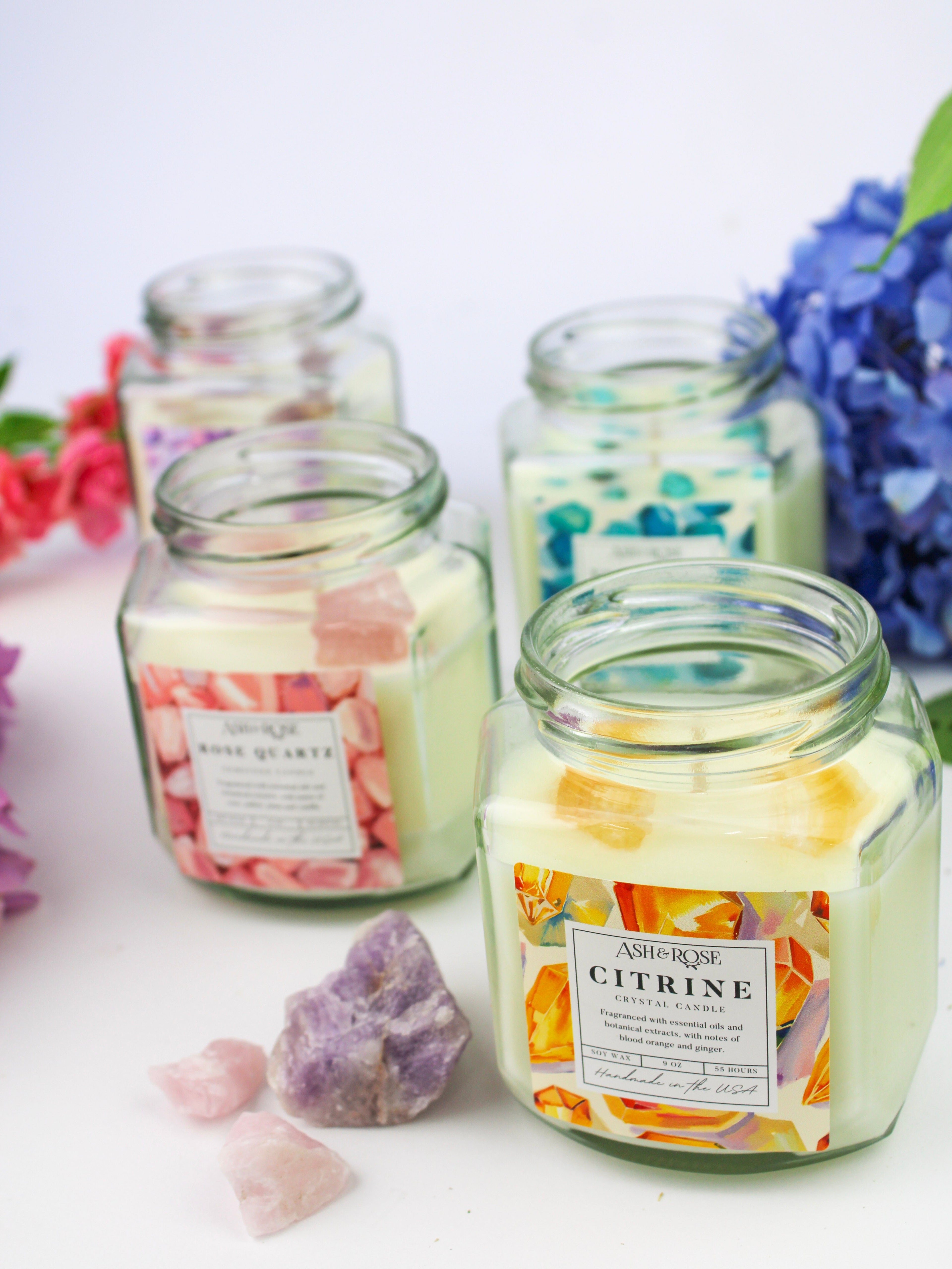 Crystal Candle – Gemstone Soy Wax Candle