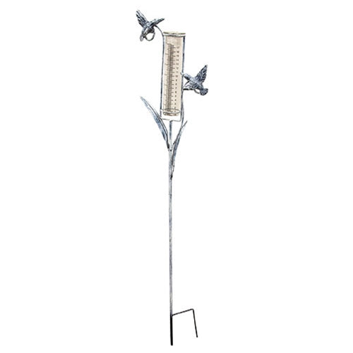 Distressed Metal Rain Gauge Garden Stake 38"