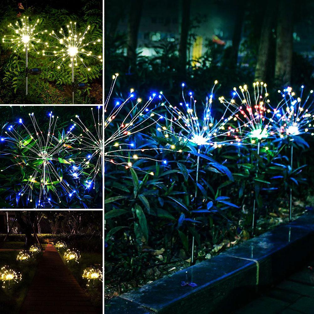 Solar LED Tree Fireworks Garden Light