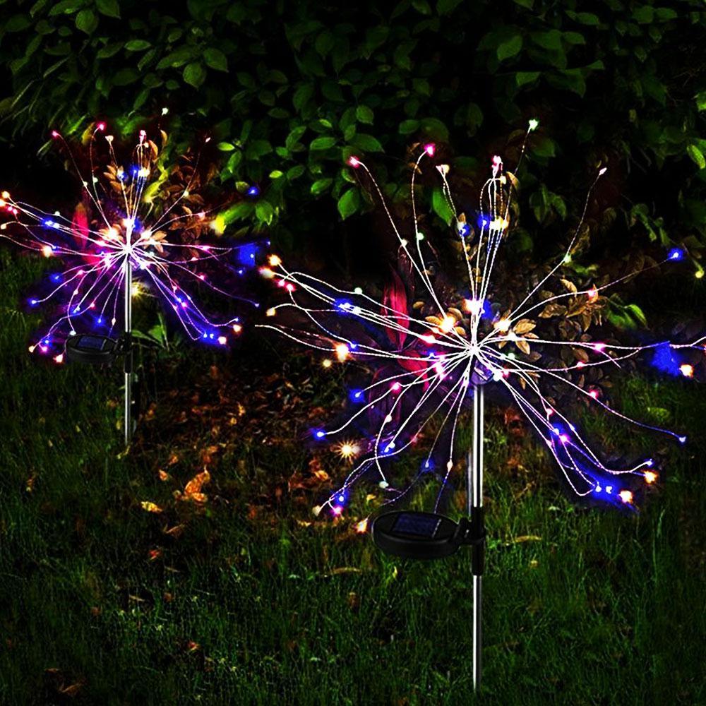 Solar LED Tree Fireworks Garden Light