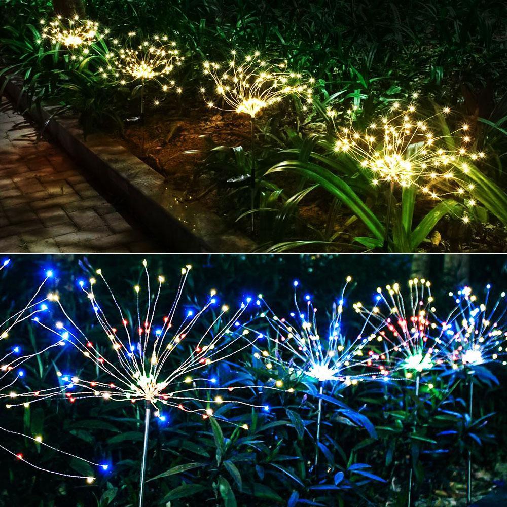 Solar LED Tree Fireworks Garden Light