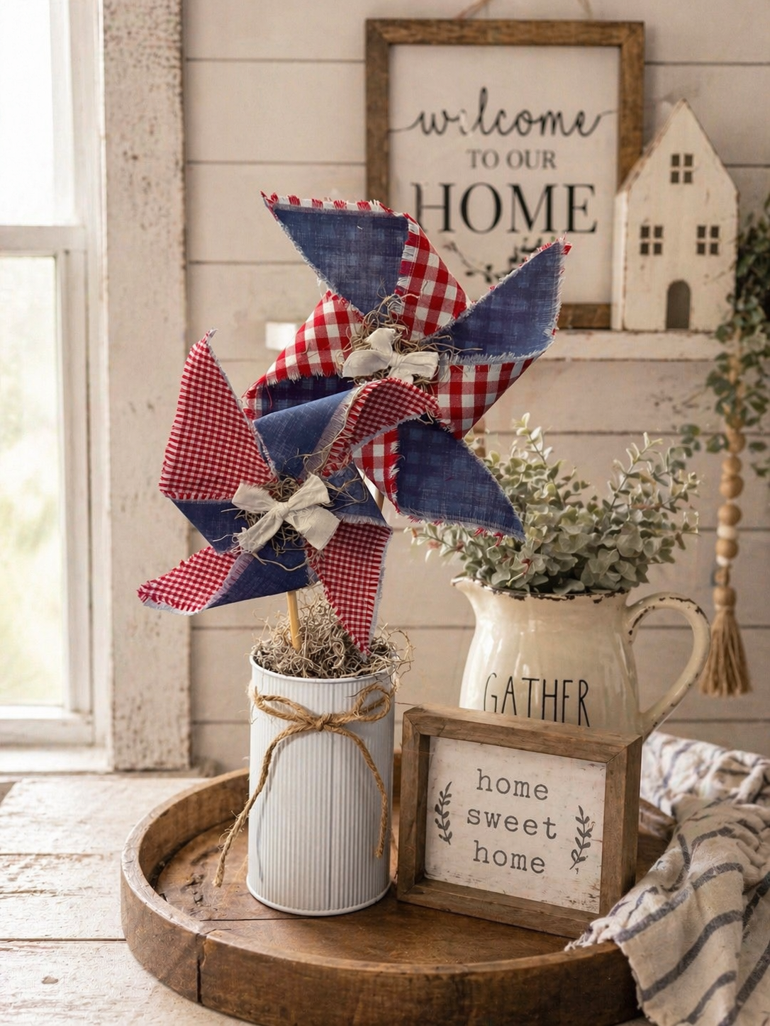 Patriotic Fabric Pinwheel Bouquet