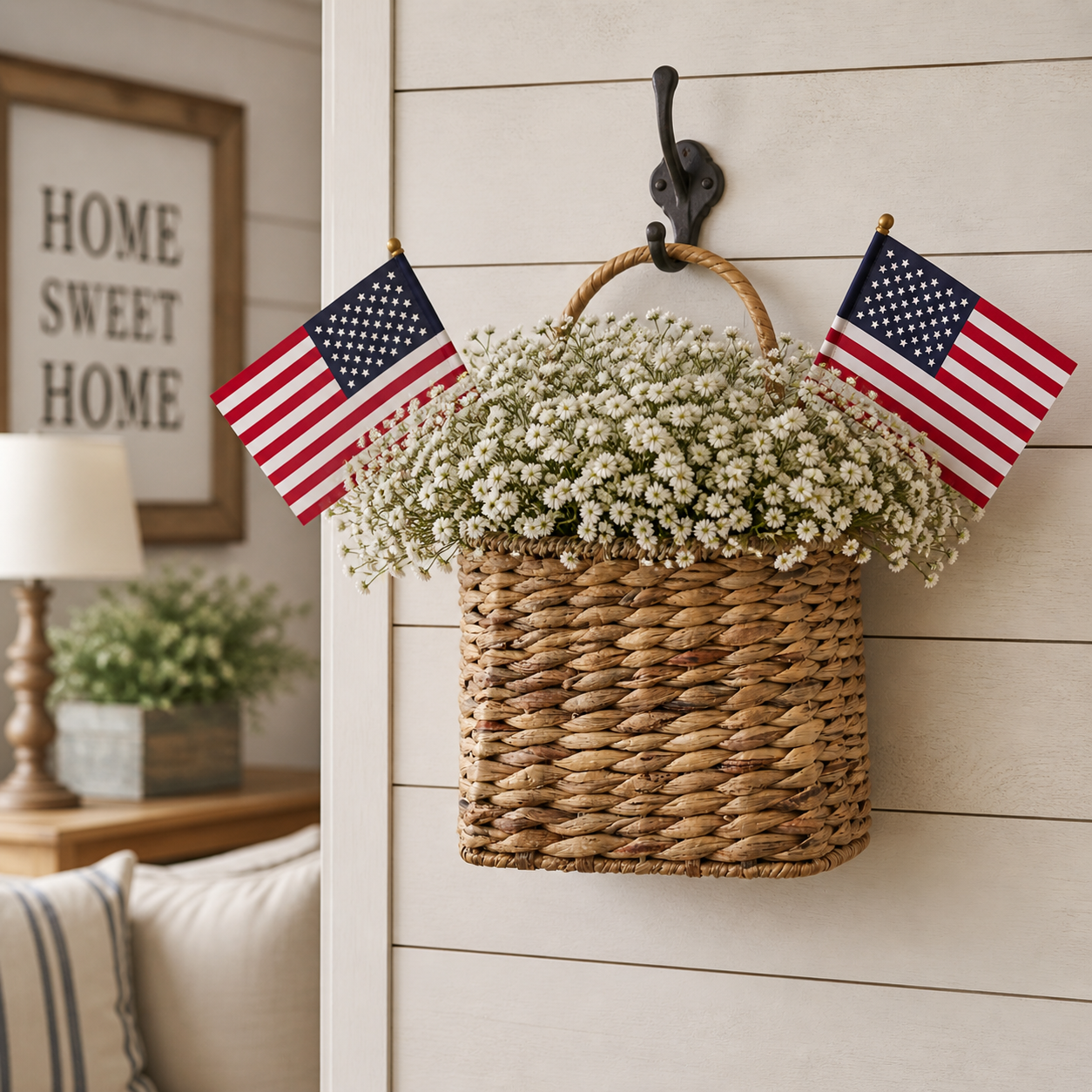 Patriotic Farmhouse Mason Jar Hanger