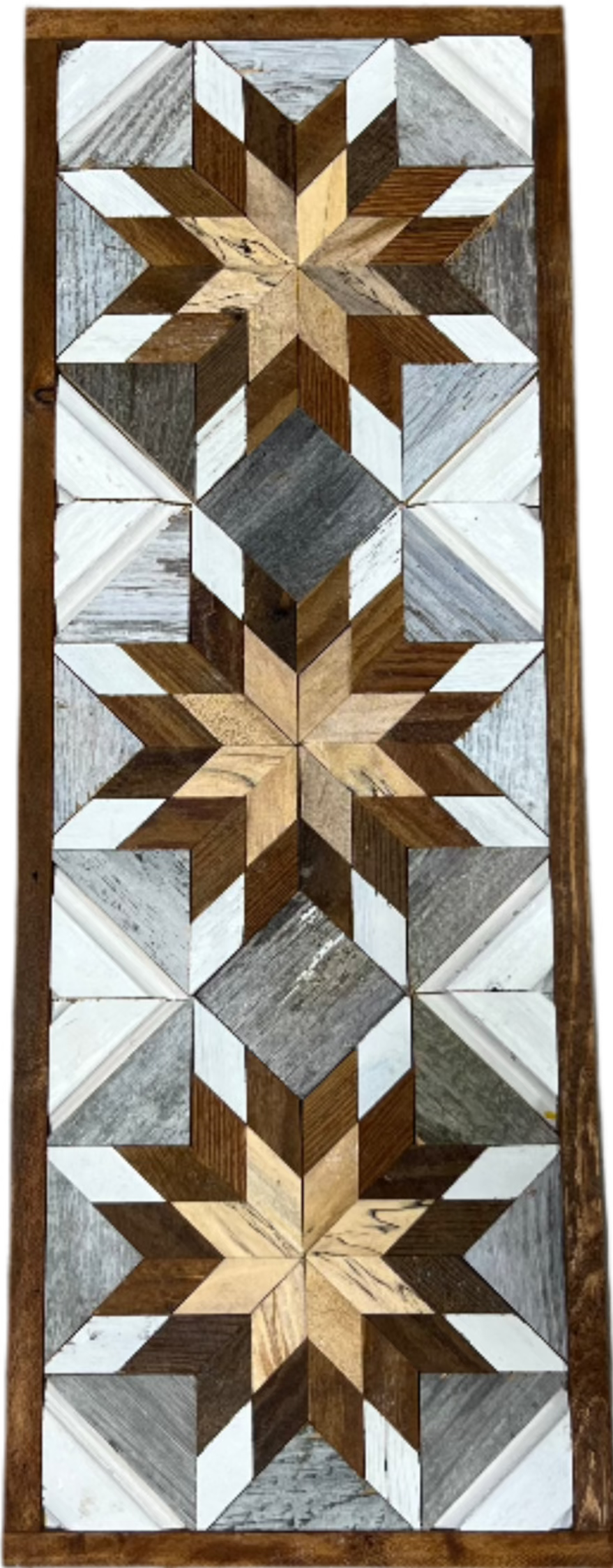 Amish Barn Quilt Banner Wall Art – 10.5x30" Reclaimed Wood