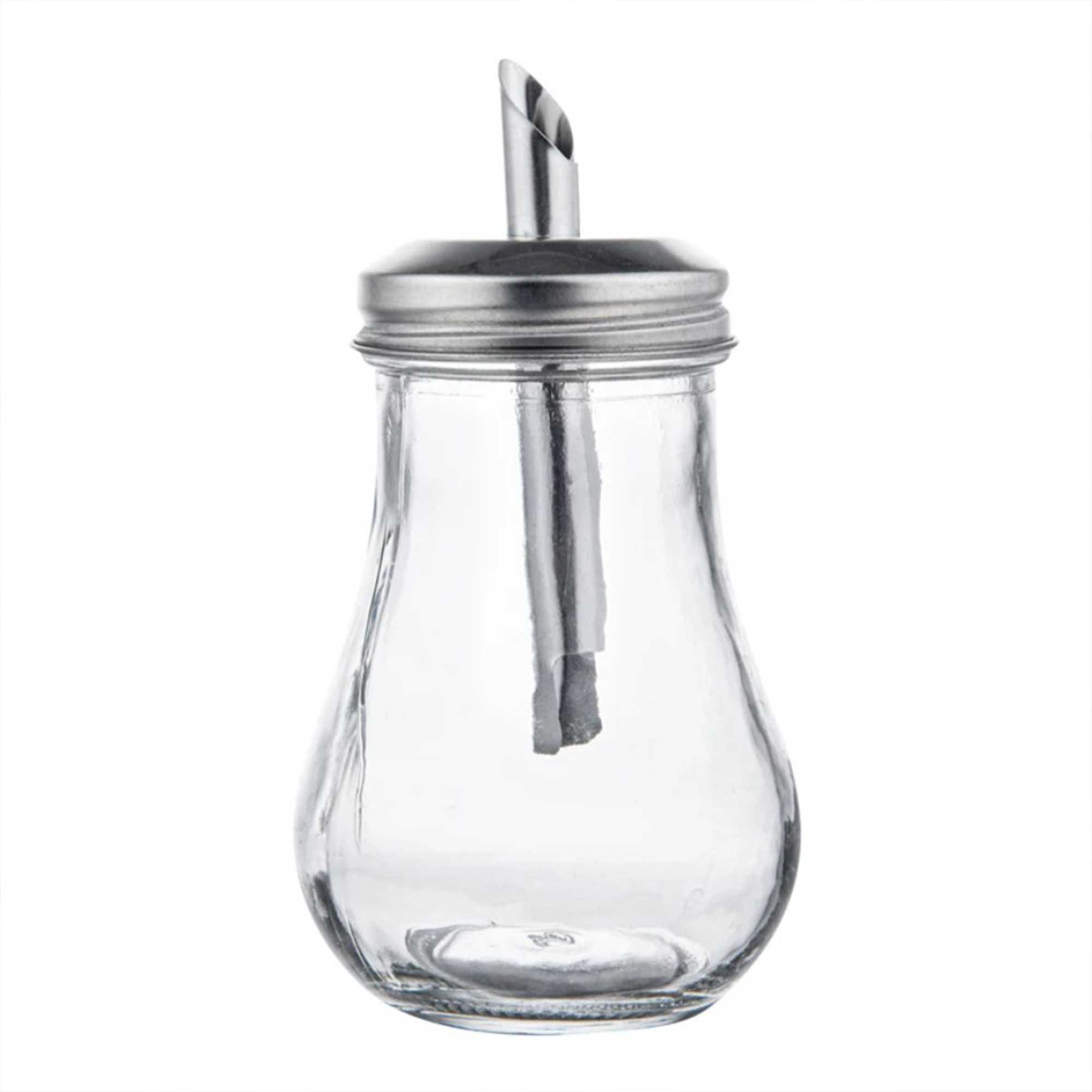 Glass Sauce & Sugar Pourer with Spout Lid 6 oz